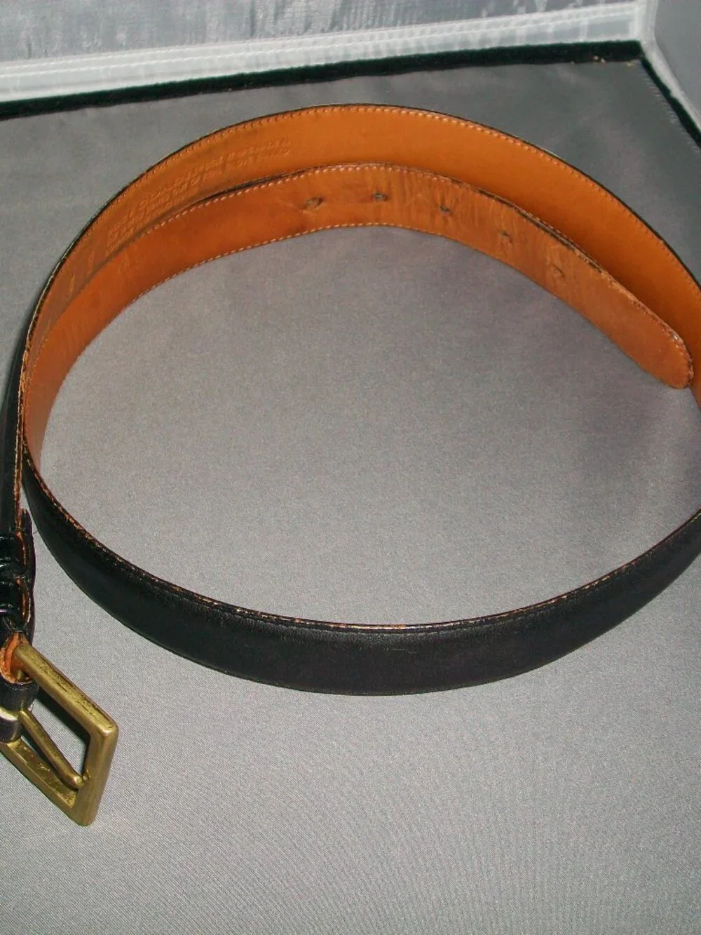 Vintage Coach USA Black Glovetanned Leather Belt Solid Brass Buckle Size 38 Styl